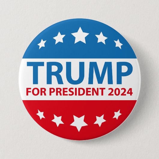 Badge Rond 7,6 Cm Trump pour le président 2024 (Devant)