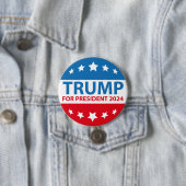 Badge Rond 7,6 Cm Trump pour le président 2024 (En situation)