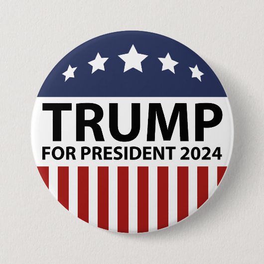 Badge Rond 7,6 Cm Trump pour le président 2024 (Devant)