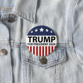 Badge Rond 7,6 Cm Trump pour le président 2024 (En situation)