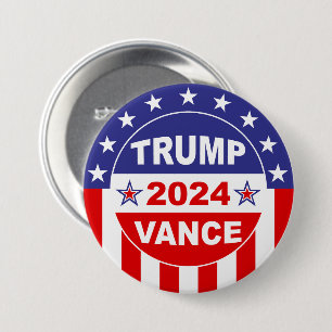 BADGE ROND 7,6 CM TRUMP VANCE 2024