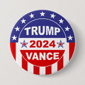 BADGE ROND 7,6 CM TRUMP VANCE 2024 (Devant)