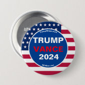 BADGE ROND 7,6 CM TRUMP VANCE 2024 (Devant & derrière)