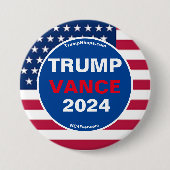 BADGE ROND 7,6 CM TRUMP VANCE 2024 (Devant)