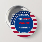 BADGE ROND 7,6 CM TRUMP VANCE AMÉRIQUE (Devant & derrière)