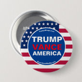 BADGE ROND 7,6 CM TRUMP VANCE AMÉRIQUE (Devant & derrière)