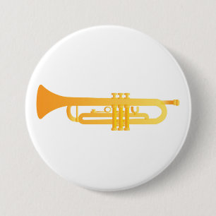 Badge Rond 7,6 Cm Trumpet