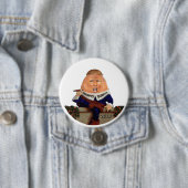 Badge Rond 7,6 Cm Trumpty Dumpty assis sur le mur (En situation)