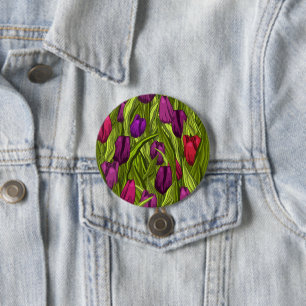 Badge Rond 7,6 Cm Tulipes