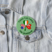 Badge Rond 7,6 Cm Turc irlandais Shamrock des drapeaux américains pe (En situation)