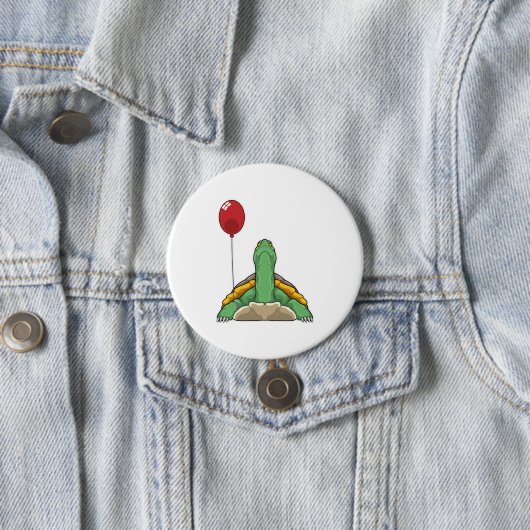 Badge Rond 7,6 Cm Turtle Balloon (En situation)