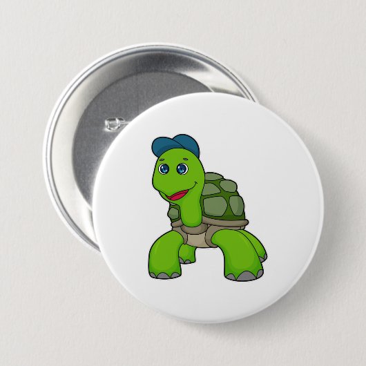 Badge Rond 7,6 Cm Turtle Cap (Devant & derrière)