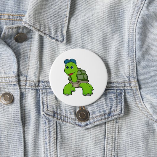 Badge Rond 7,6 Cm Turtle Cap (En situation)