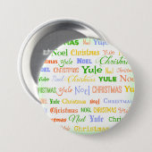 Badge Rond 7,6 Cm Typographie de Noël (Devant & derrière)