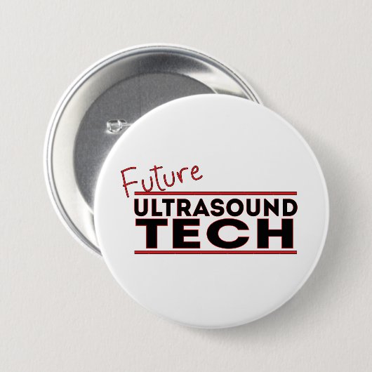 Badge Rond 7,6 Cm Ultrasound Tech (Devant & derrière)