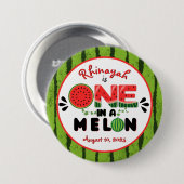 Badge Rond 7,6 Cm UN dans Melon Watermelon Premier anniversaire Cand (Devant & derrière)