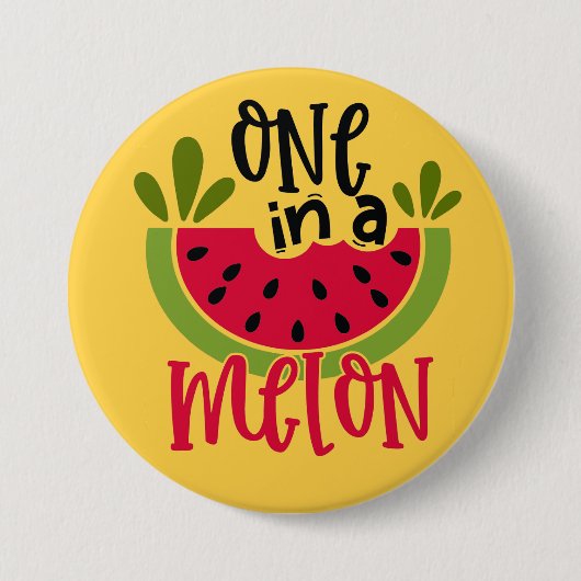 Badge Rond 7,6 Cm Un dans un jeu de pastèque Melon (Devant)