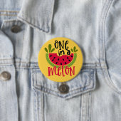 Badge Rond 7,6 Cm Un dans un jeu de pastèque Melon (En situation)