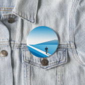 Badge Rond 7,6 Cm Un Homme D'Affaires À La Recherche D'Un Chemin D'A (En situation)