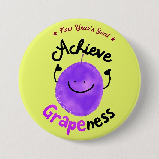 Badge Rond 7,6 Cm Un jeu de raisins positif - Obtenir une image (Devant)