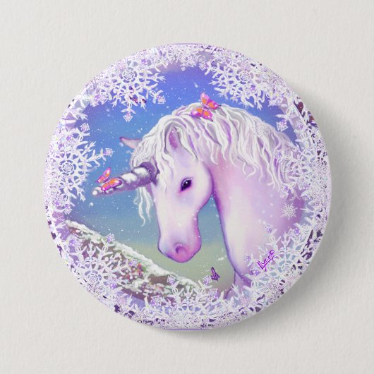 Badge Rond 7,6 Cm Un paradis pourpre & neige (Devant)