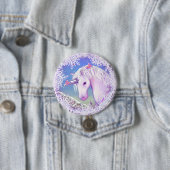 Badge Rond 7,6 Cm Un paradis pourpre & neige (En situation)