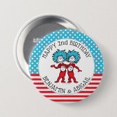 Badge Rond 7,6 Cm Une chose deux | Jumeaux (Devant & derrière)