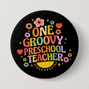 Badge Rond 7,6 Cm Une enseignante de maternelle super cool