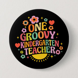 Badge Rond 7,6 Cm Une institutrice de maternelle super cool