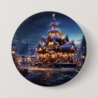 Badge Rond 7,6 Cm "Une retraite de Noël cosy"