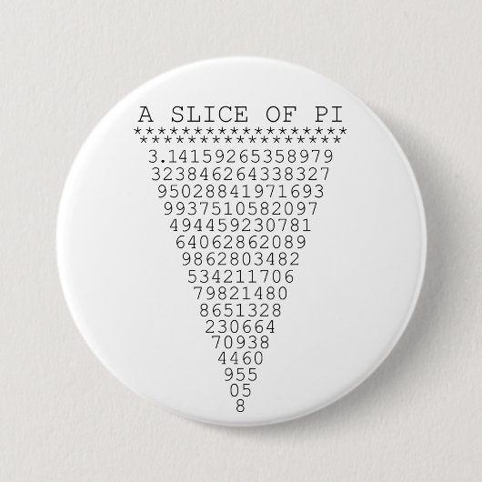 Badge Rond 7,6 Cm Une tranche de présentation de pi (Devant)