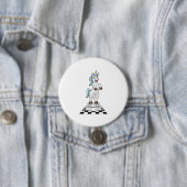 Badge Rond 7,6 Cm Unicorn at Chess (En situation)