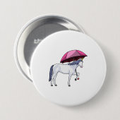 Badge Rond 7,6 Cm Unicorn avec Umbrella (Devant & derrière)