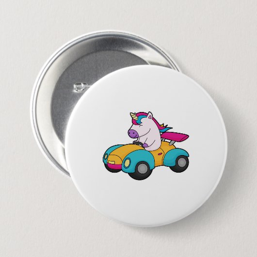 Badge Rond 7,6 Cm Unicorn Car (Devant & derrière)