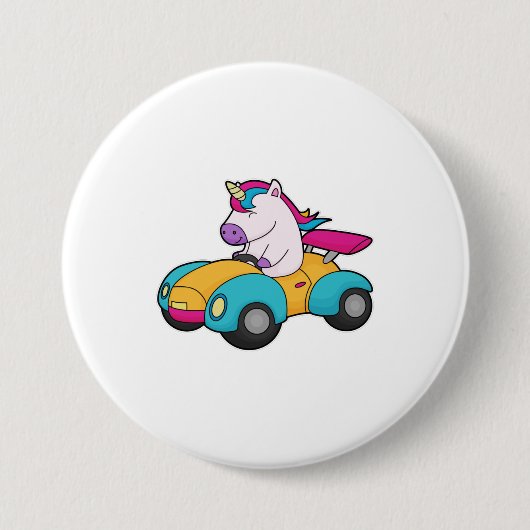 Badge Rond 7,6 Cm Unicorn Car (Devant)