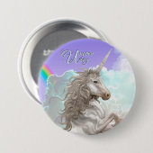 Badge Rond 7,6 Cm Unicorn Day, belle licorne (Devant & derrière)