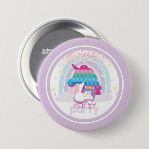 Badge Rond 7,6 Cm Unicorn Pop It Anniversaire