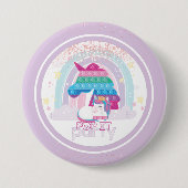 Badge Rond 7,6 Cm Unicorn Pop It Anniversaire (Devant)