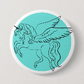 Badge Rond 7,6 Cm Unicorne (Devant)