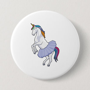 Badge Rond 7,6 Cm Unicorne au Ballet avec jupe