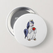 Badge Rond 7,6 Cm Unicorne aux fruits de fraise (Devant & derrière)