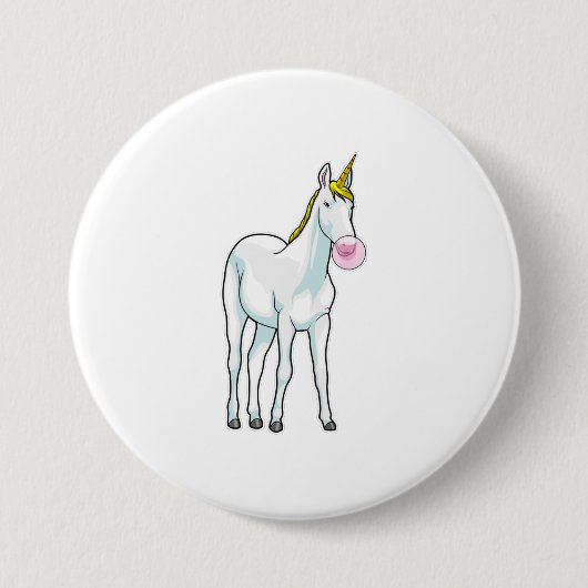 Badge Rond 7,6 Cm Unicorne Bubble gomme (Devant)