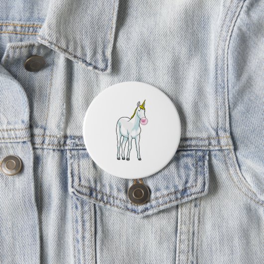 Badge Rond 7,6 Cm Unicorne Bubble gomme (En situation)