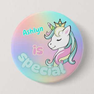 Badge Rond 7,6 Cm Unicorne magique personnalisée Affirmation spécial