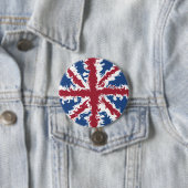 Badge Rond 7,6 Cm Union Jack Liquid Art (En situation)