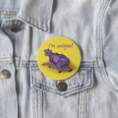 Badge Rond 7,6 Cm Unique ! vache pourpre (En situation)