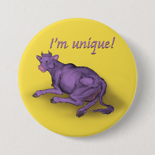 Badge Rond 7,6 Cm Unique ! vache pourpre