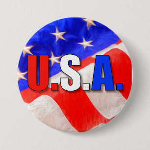 BADGE ROND 7,6 CM USA