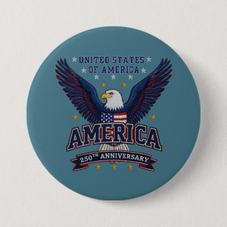 Badge Rond 7,6 Cm USA 250th Anniversary  – Patriot Eagle Button