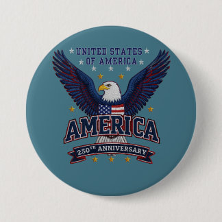 Badge Rond 7,6 Cm USA 250th Anniversary  – Patriot Eagle Button